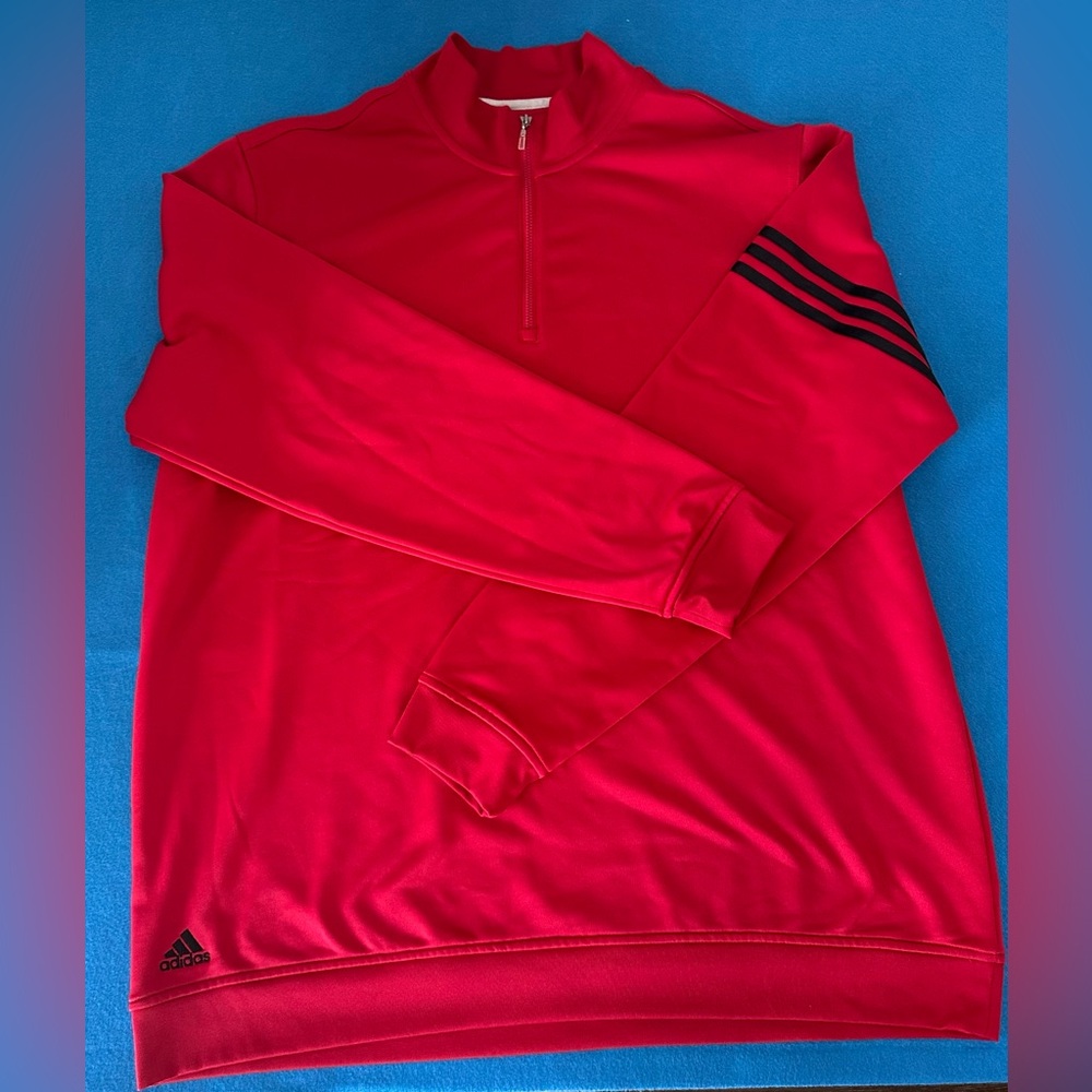 Adidas Men's Red Quarter-Zip Sweatshirt